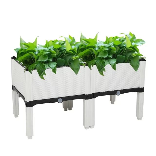 Plastic Raised Garden Bed Kit, Planting Box Container Set of 2 for Indoor & Outdoor Use, Vegetabl... | Walmart (US)