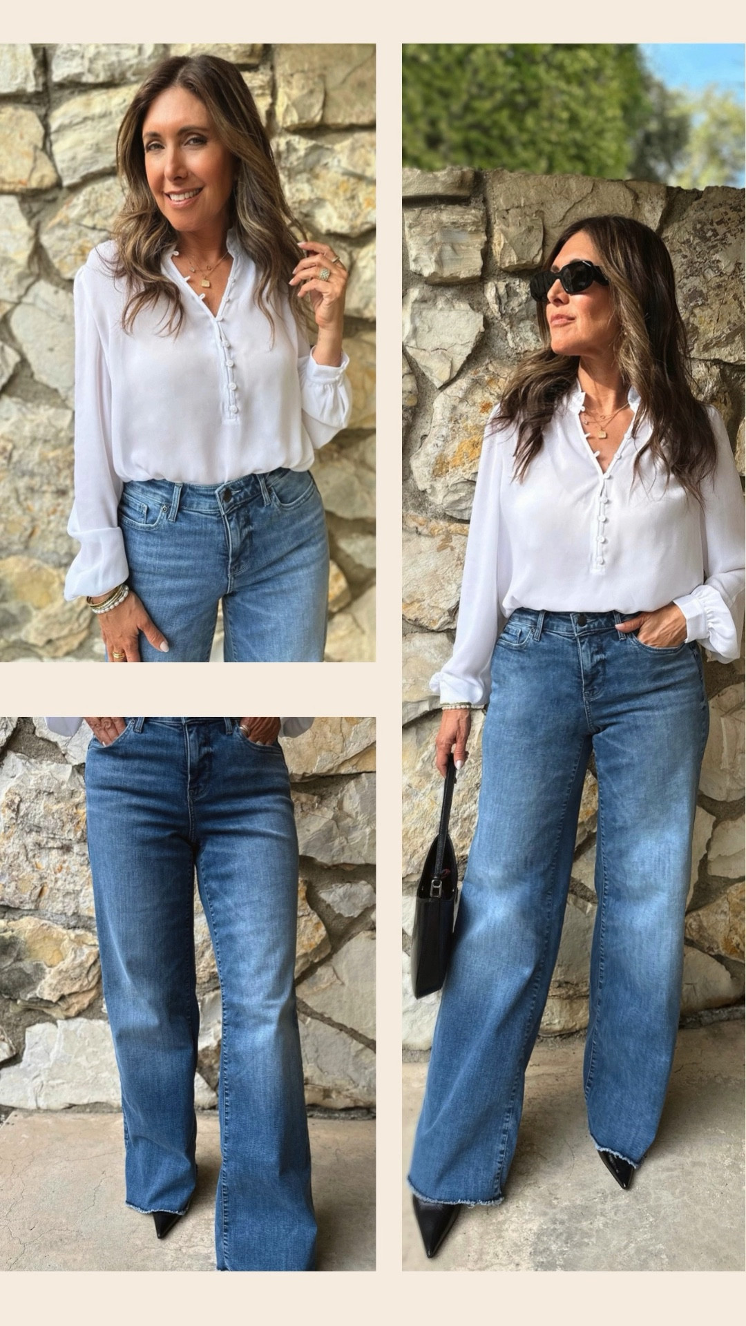 For a laid-back yet elevated look, the Teresa Wide Leg Frayed Jean is perfect 👖. The soft distressing and frayed hem add an edgy twist, while the relaxed fit flatters with both sneakers and heels 👟👠.

I paired them with the Hannah Blouse, a chic and airy piece with blouson sleeves and a ruffled collar 🌸. Made from sustainable fabric, it’s fashion that feels good inside and out 🌍.

#NYDJ #WideLegJeans #SustainableFashion #EffortlessStyle #LTKStyle ✨

#LTKFindsUnder50 #LTKActive #LTKStyleTip