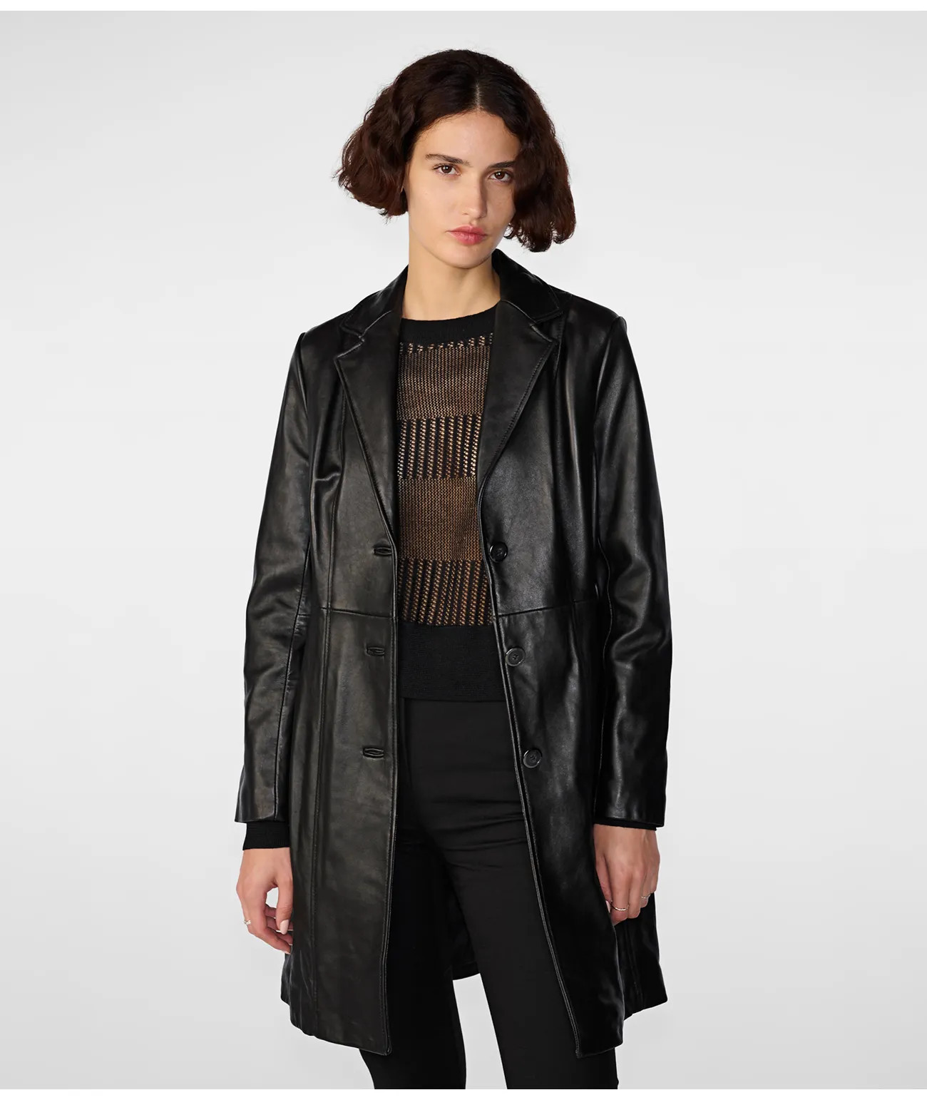 Nora Button Down Lamb Trench | Wilsons Leather