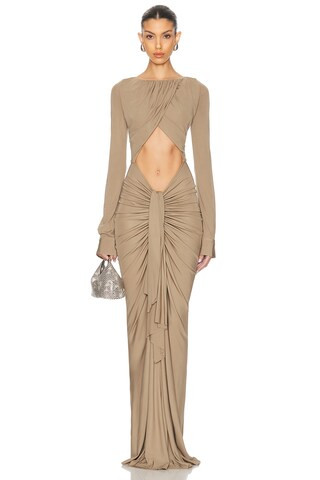 Bateau Drape Disconnect Dress | FWRD 