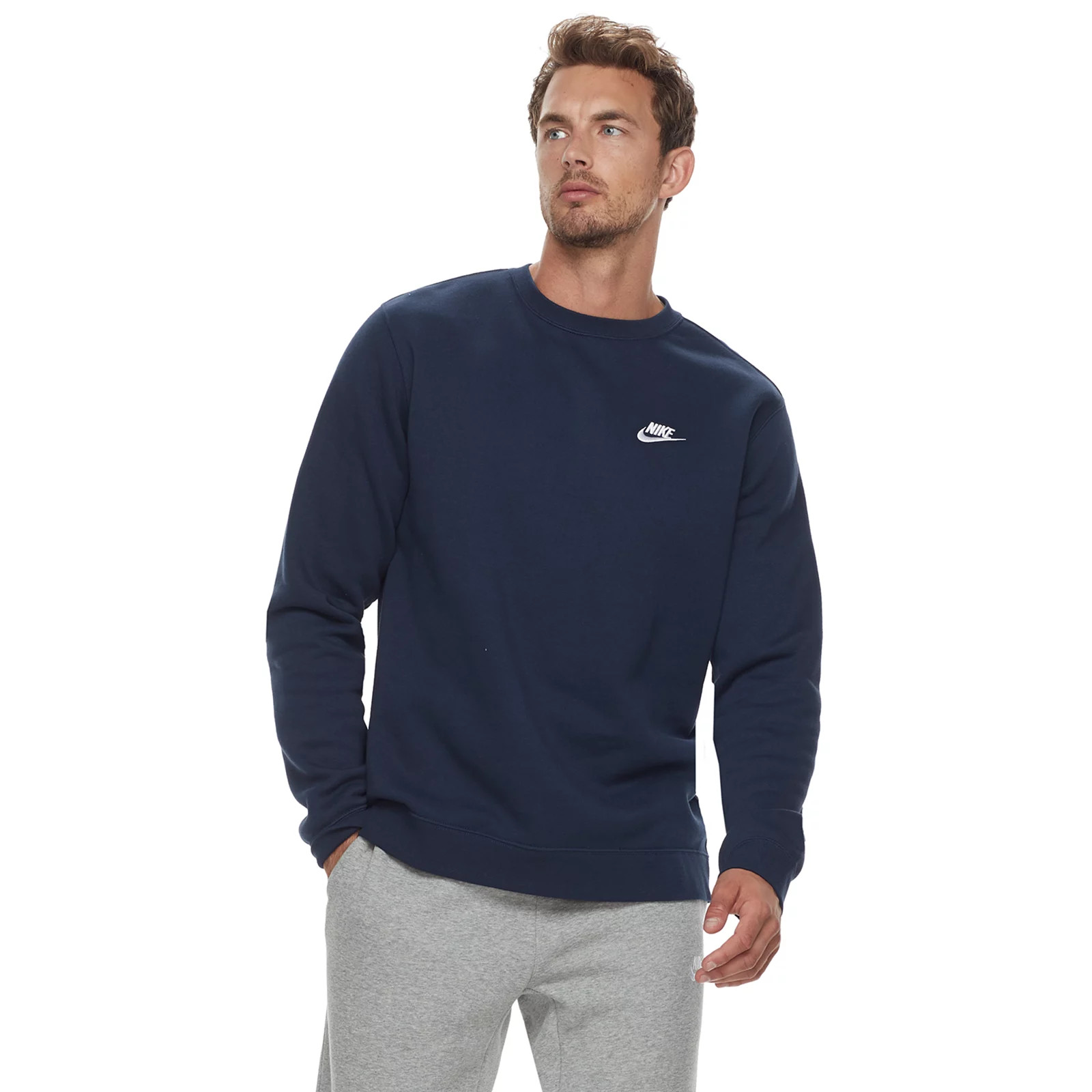 Men's Nike Club Fleece Crew, Size: Small, Blue | Kohl's