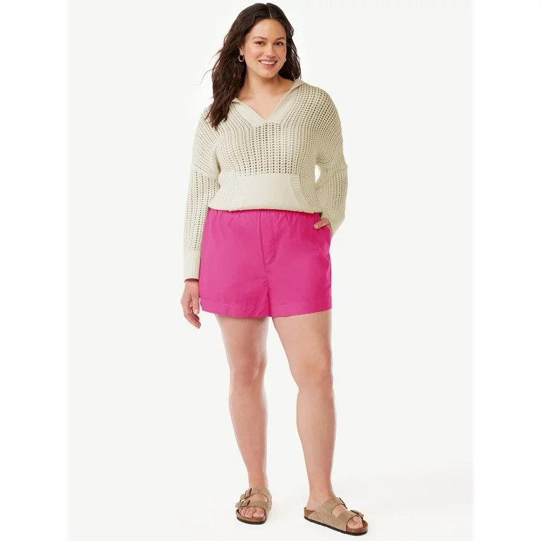 Free Assembly Women's High Rise Pull On Boxer Shorts - Walmart.com | Walmart (US)