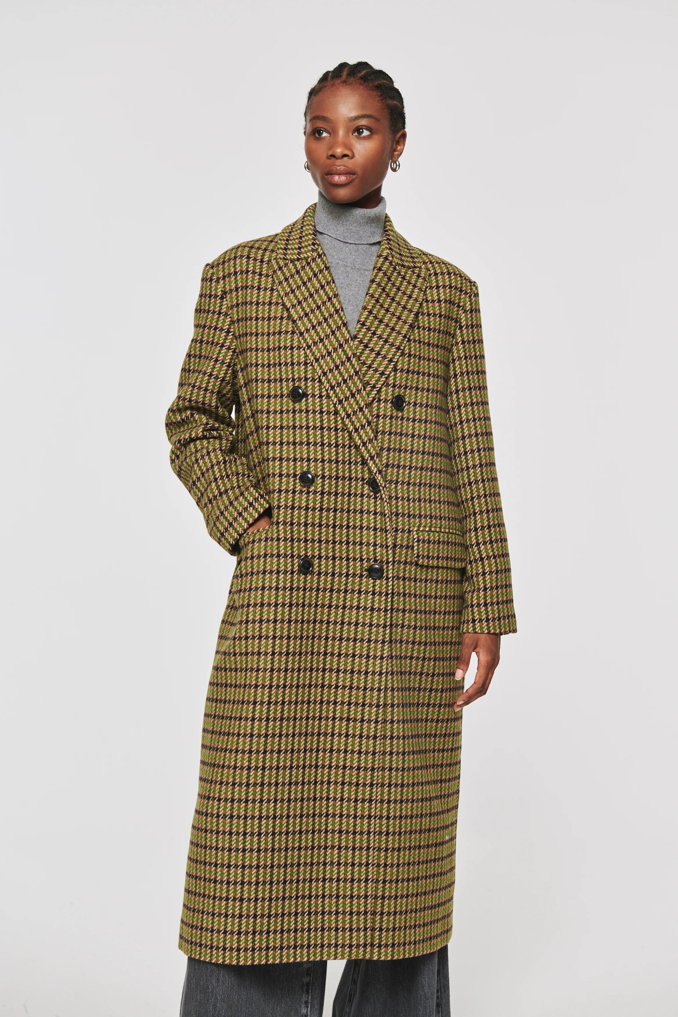 Kennedy | Double Breasted Coat in Heritage Check | ALIGNE | Aligne UK