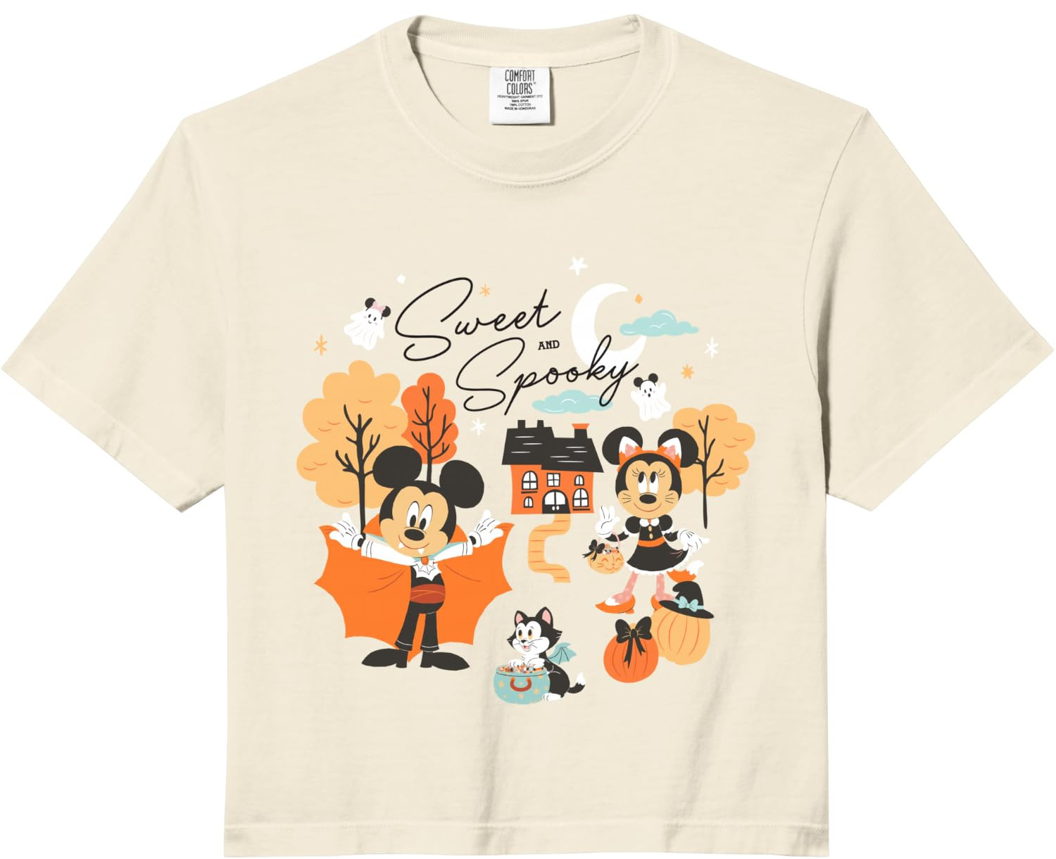 Disney Halloween Mickey & Minnie Sweet and Spooky Cute Fall Comfort Colors Crop Top | Amazon (US)