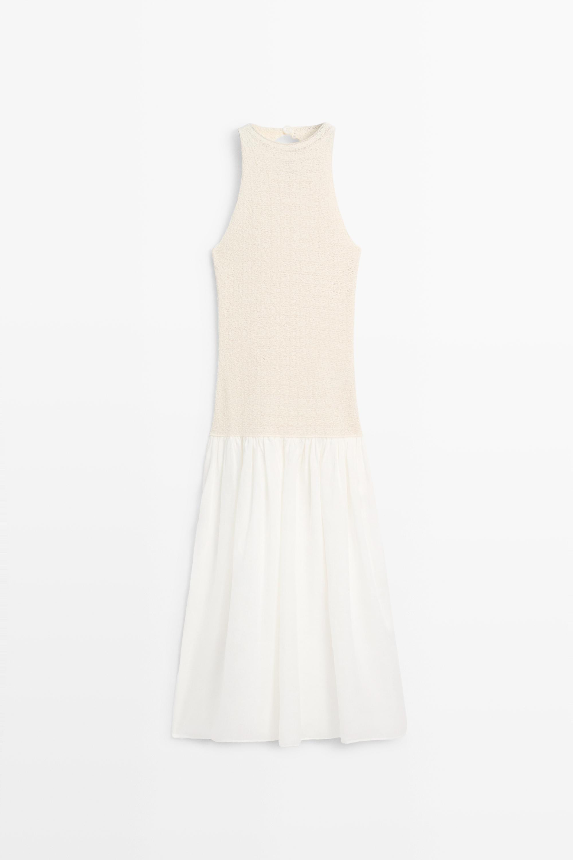 Combined halter midi dress | Massimo Dutti UK