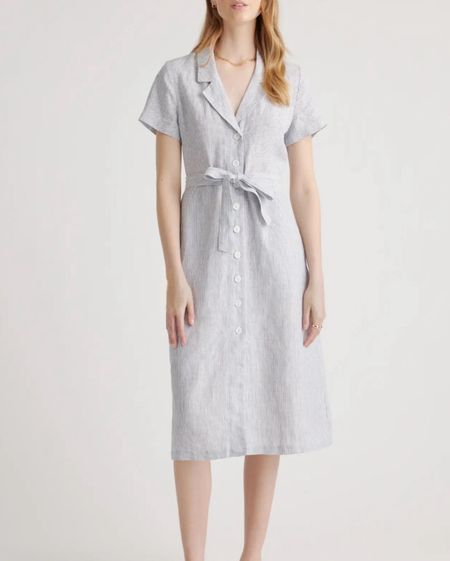 Available in 8 colors and on sale! 100% European Linen Button Front Dress 

#LTKsalealert