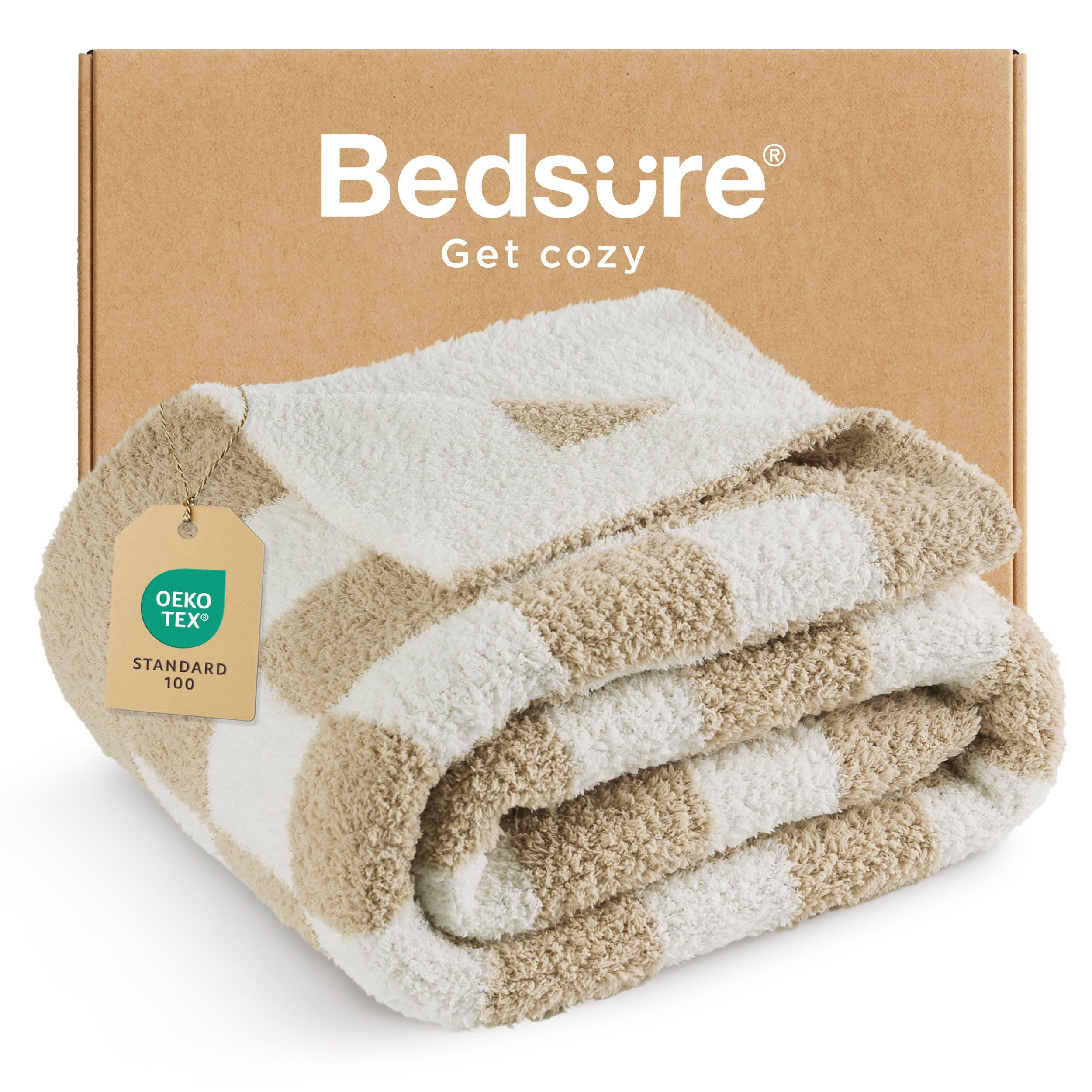 Bedsure Checkered Throw Blanket for Couch - Super Soft, Cozy & Warm Knit Fall Blanket, Gentlesoft... | Amazon (US)