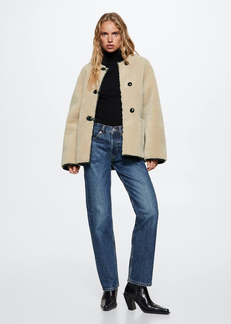 Appliqués faux-fur coat -  Women | Mango USA | MANGO (US)
