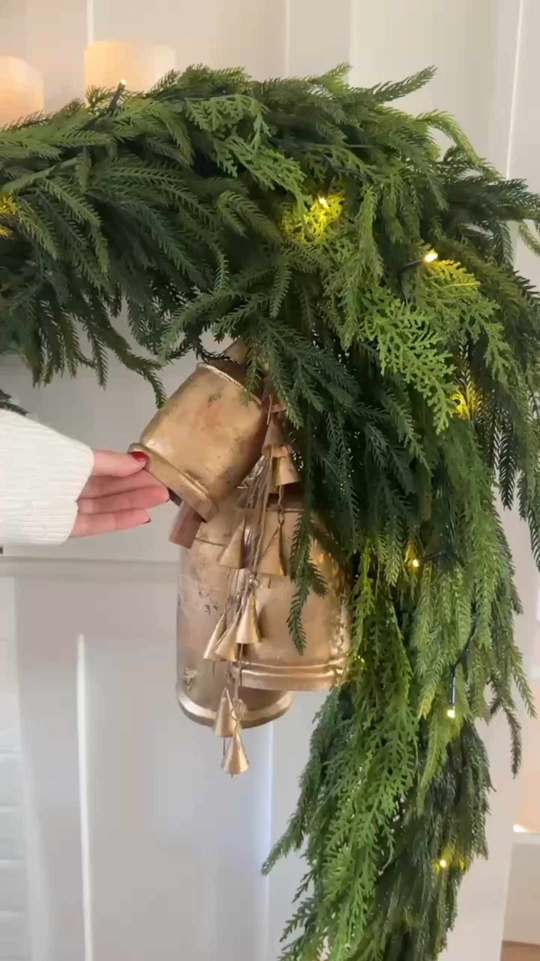 Classic red, green, gold Christmas decor. Mantel styling, Christmas mantel garland ideas 

#LTKSeasonal #LTKHoliday #LTKHome