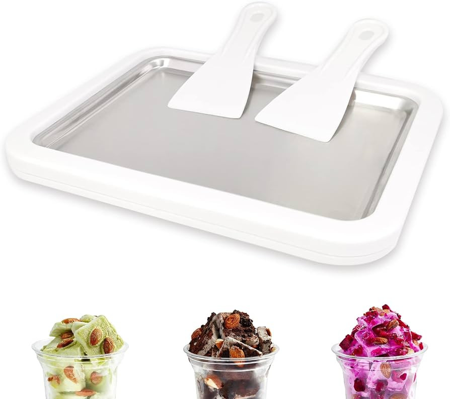 Instant Ice Cream Maker, Rolled Ice Cream Maker, Frozen Yoghurt Plate Instant Gelato Pan/Roll, Ho... | Amazon (US)