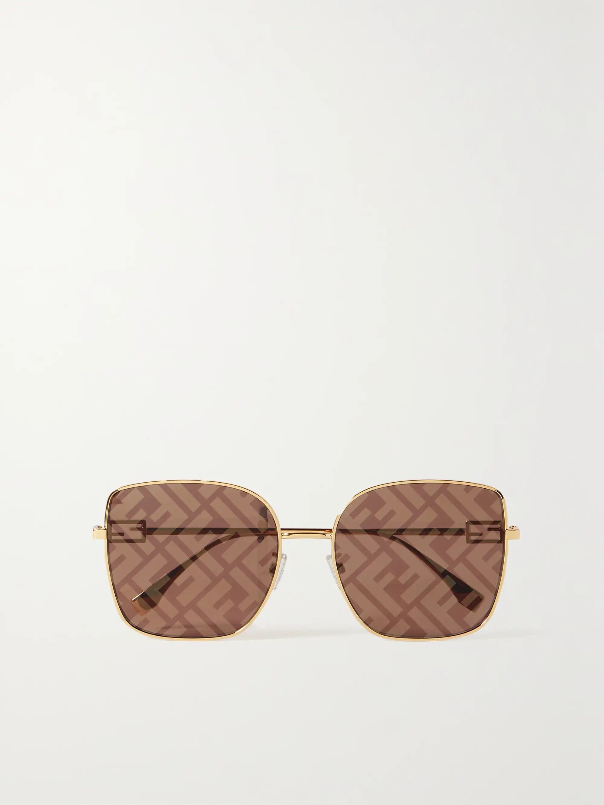 Square-frame gold-tone sunglasses | NET-A-PORTER (US)