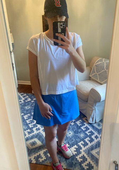 Athleisure is my summer work (and weekend) uniform! I tend to gravitate toward a cute skort and basic top! The skort shown is a recent buy of my favorite Old Navy find from last year and I can’t get over how cute this color is. I sized up to a medium and went ahead and got it in multiple colors! The shirt is from Athleta and has a cute detail on the back. I got a medium in it as well for a looser fit! I’ve linked some other favorite recent workout wear finds that I own and have been eyeing  

#LTKsalealert #LTKunder100 #LTKunder50