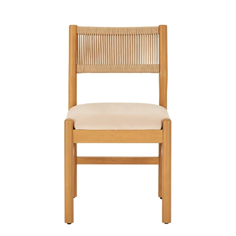 Better Homes & Gardens Lillian Fluted Dining Chairs 2 Pack, Pine and Cream | Walmart (US)