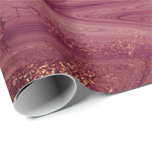 Pink Rose Gold Marble Molten Burgundy Blush Wrapping Paper | Zazzle