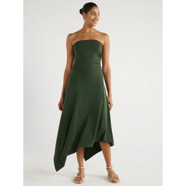 Scoop Women’s Asymmetrical Tube Dress, Sizes XS-XXL - Walmart.com | Walmart (US)