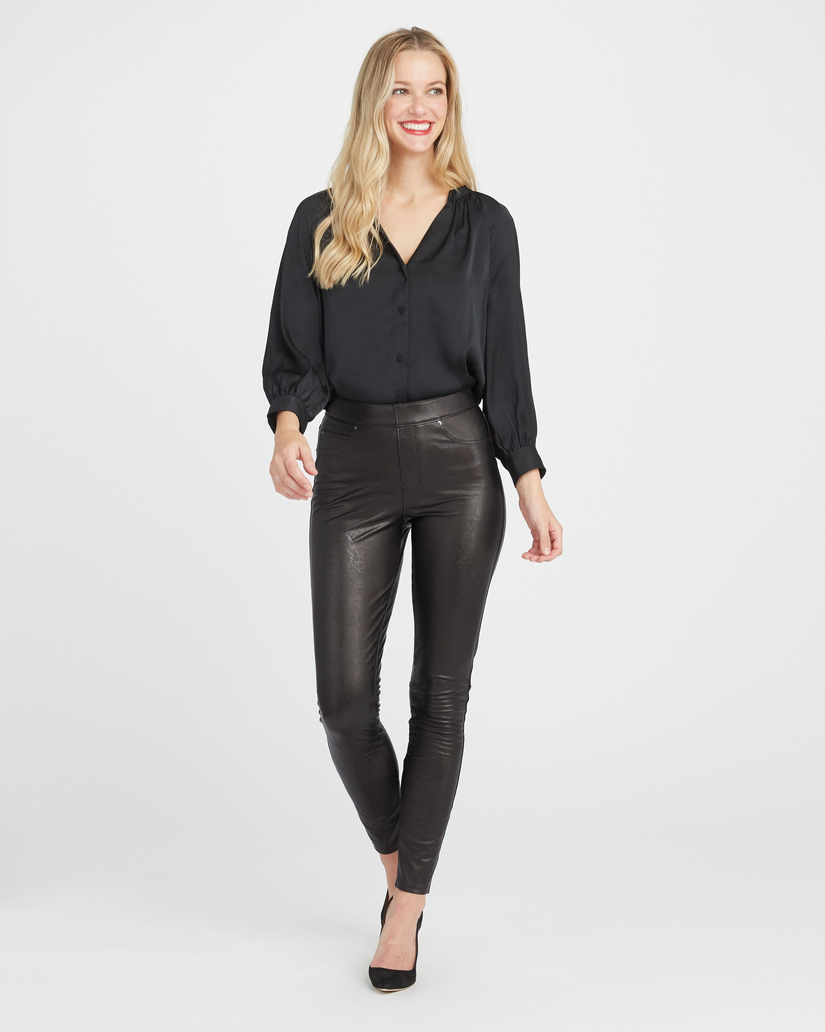 Leather-Like Ankle Skinny Pant | Spanx