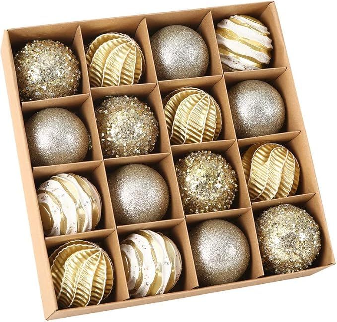 Sattiyrch 16ct Christmas Balls Ornaments Set 80mm/3.15",Shatterproof Plastic Decorative Xmas Tree... | Amazon (US)