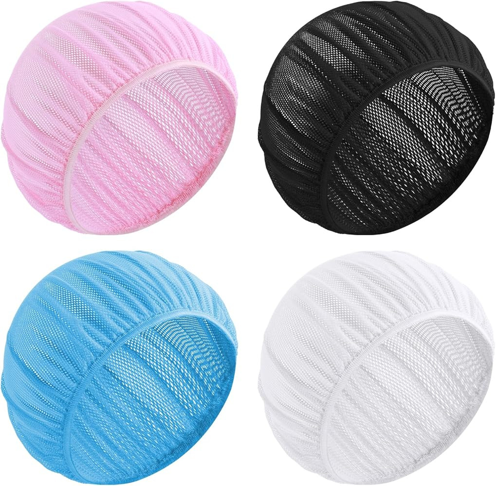 4 Pcs Mesh Sleep Bonnets Night Sleep Cap Hair Net for Sleeping Wig Cap Sleep Caps for Women(Pink/... | Amazon (US)