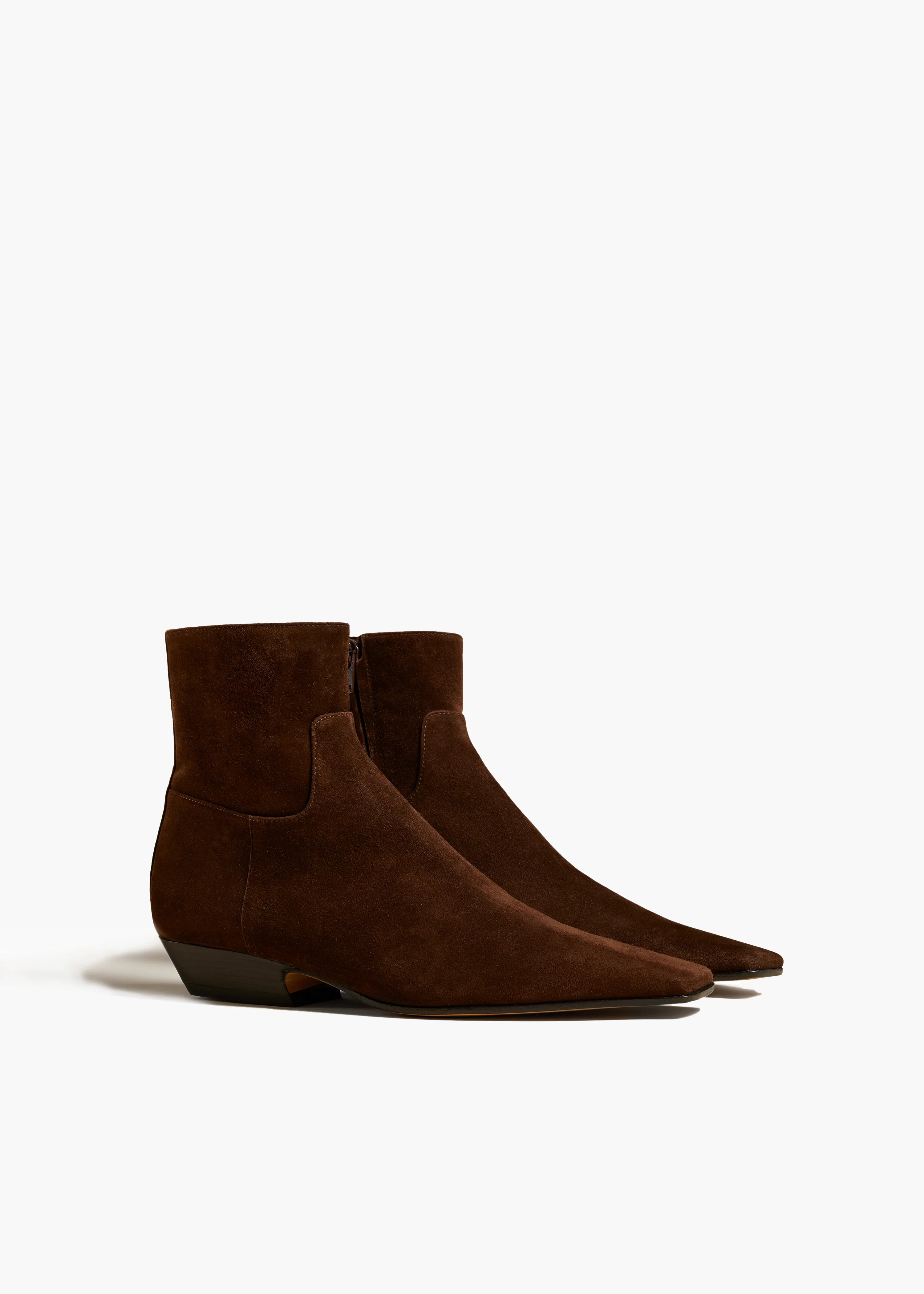Marfa Ankle Boot in Coffee Suede | Khaite