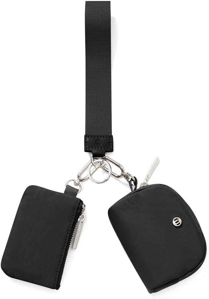 Keychain Wallet - Mini Zip Around Wristlet Wallets for Women - Detachable Dual Pouch Wristlet Por... | Amazon (US)