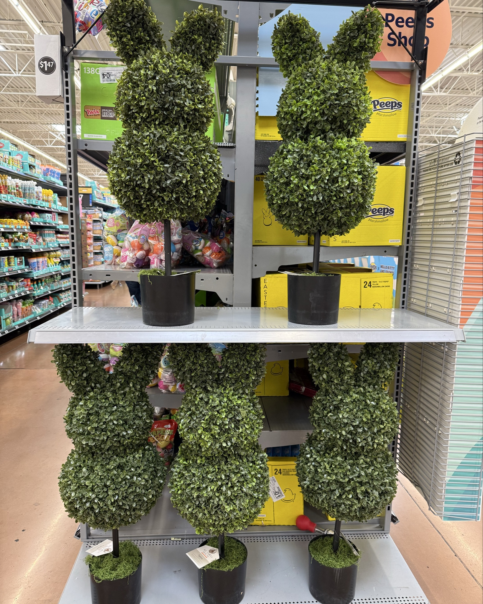 Easter decor from Walmart. How cute are these  boxwood bunny topiaries! They are 35”, My Texas House brand. Perfect for outside decor. 

#LTKHome #LTKSeasonal