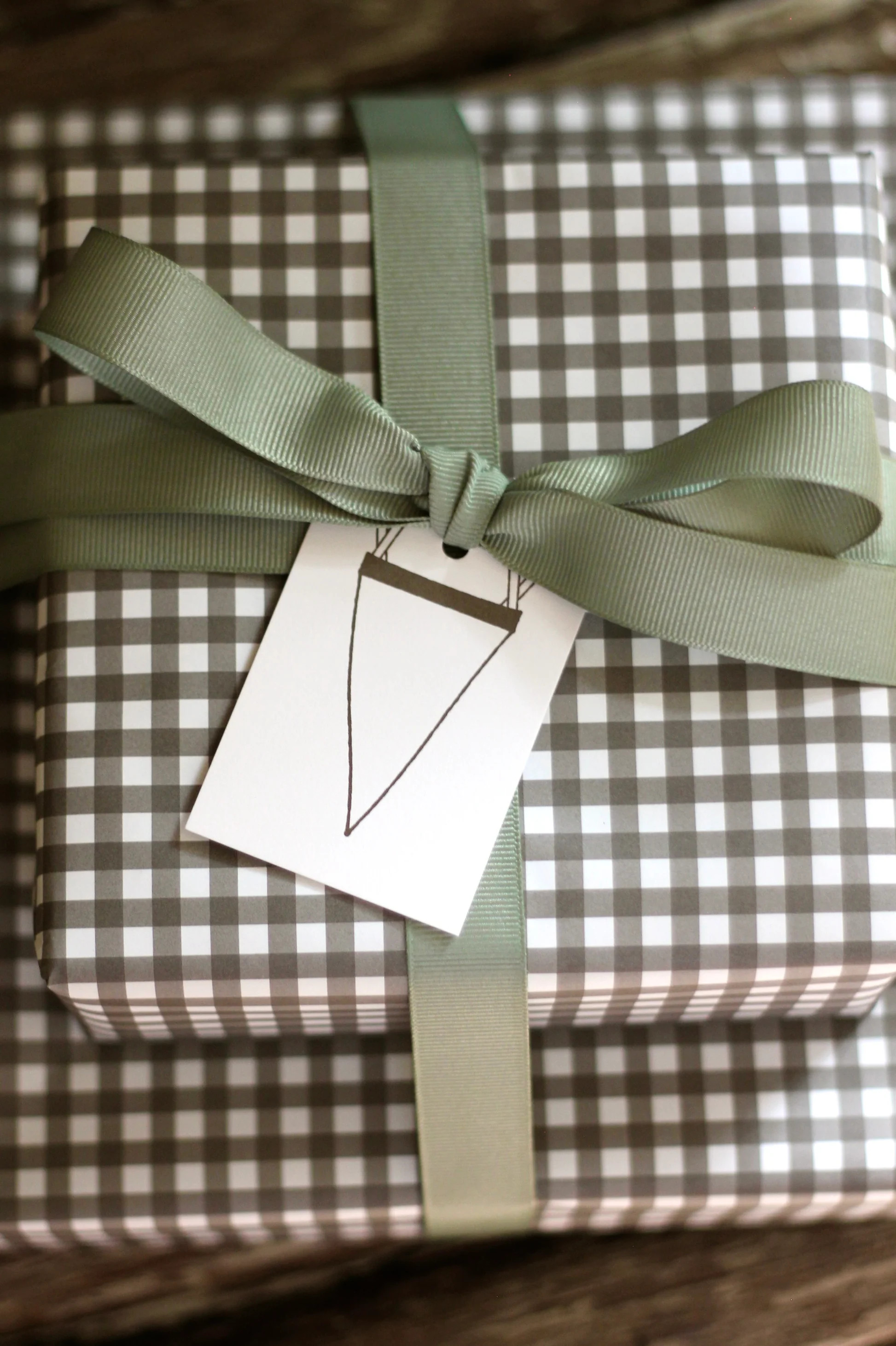 "Henry" Chocolate Gingham Wrapping Paper | JSH Home Essentials