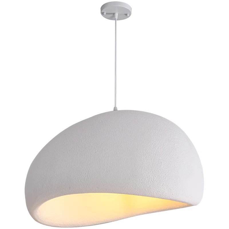 Heidelberg Single White Finish Unique Polyester Pendant | Wayfair North America