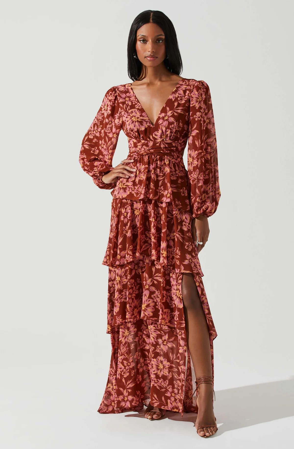 Anora Floral Tiered Maxi Dress | ASTR The Label (US)