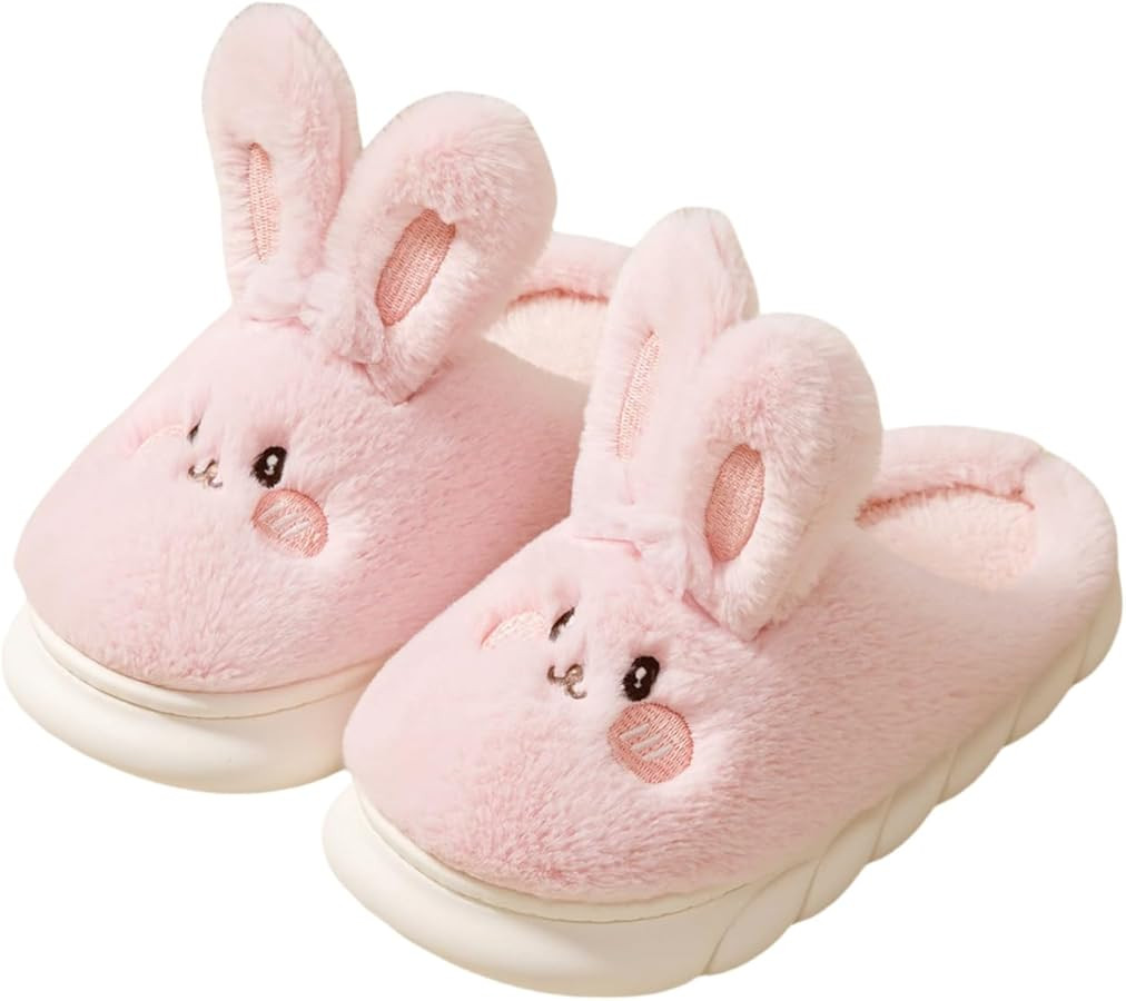 Women's Warm Plush Bunny Animals Slippers Adult Cotton Men's Indoor non-slip Home Thick Bottom Sl... | Amazon (US)