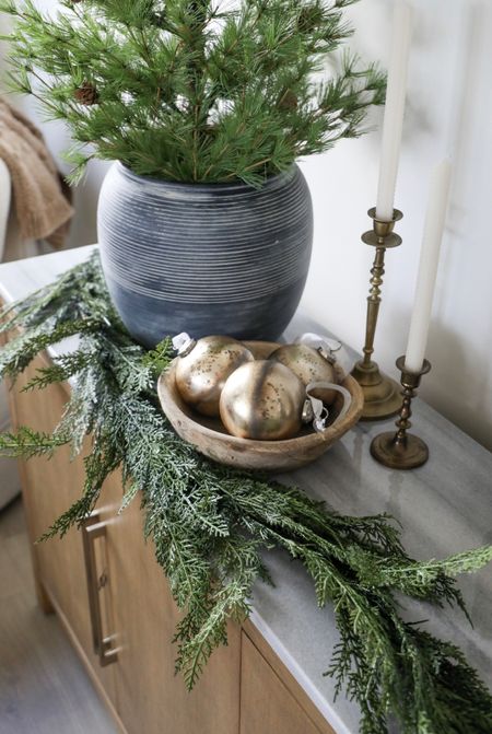 Simple, classic sideboard styling for the holidays 😊🎄 #holidaydecor #christmasdecor #ltkhome #ltkholiday #neutralholiday 

#LTKhome #LTKHoliday
