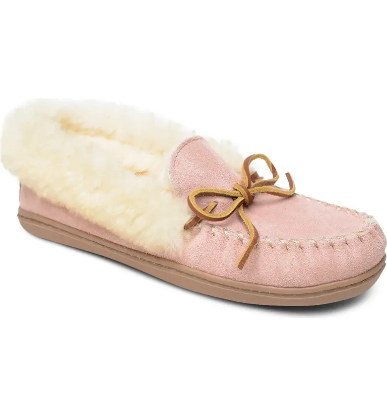 'Alpine' Genuine Shearling Moccasin Slipper | Nordstrom