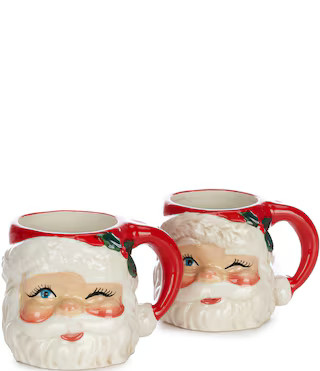 Southern Living Sweet Christmas Red Santa Coffee Mugs, Set of 2 | Dillard's | Dillard's