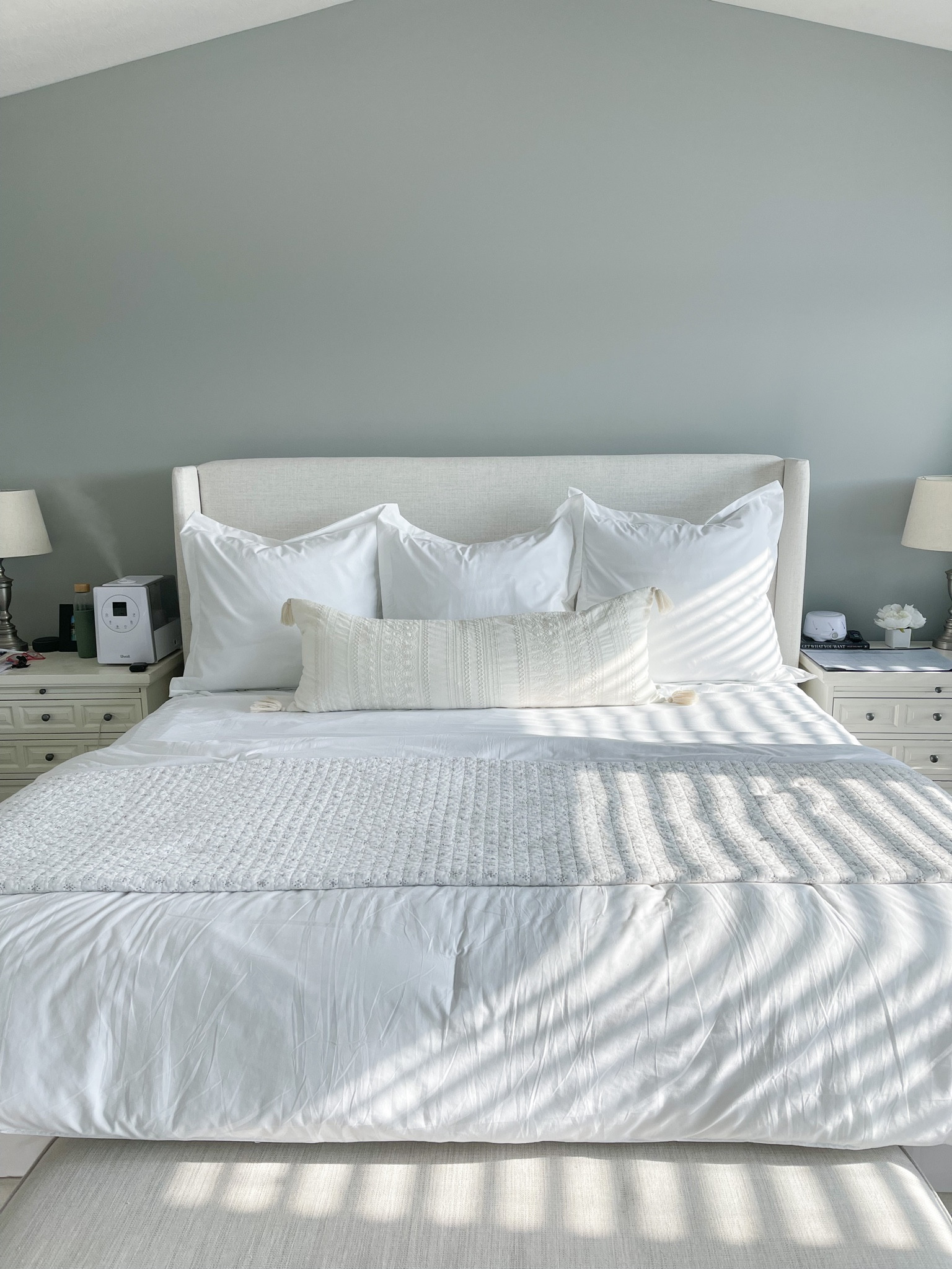 King Sized Tilly bed from Wayfair. King sized pillows, euro pillows, comforter, and sheets from Amazon. Also the box spring, mattress, and mattress topper is from Amazon too. Such a comfortable bed. So happy we updated to a King! 

#LTKhome #LTKunder50 #LTKunder100