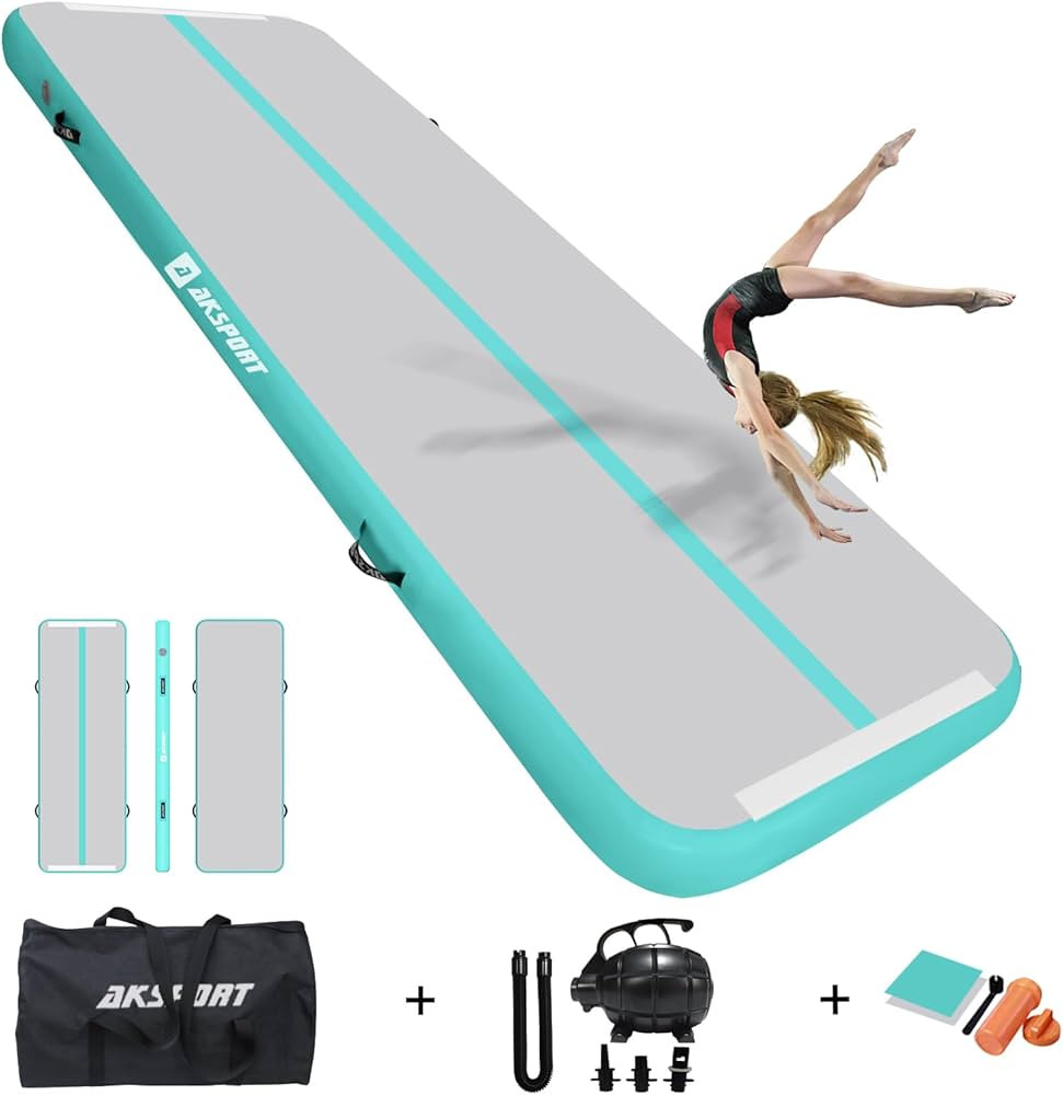 AKSPORT Air Mat Tumble Track 10ft 13ft 16ft 20ft Inflatable Gymnastics Mat Air Tumbling Mat with ... | Amazon (US)