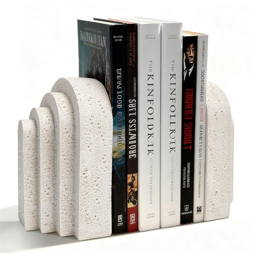 Modern Decorative Bookends for Shelves – Heavy Duty Book Ends, Stylish Bookshelf Decor, Minimalist Home Office Organizer, Functional Book Holders (Set of 2) | Amazon (US)