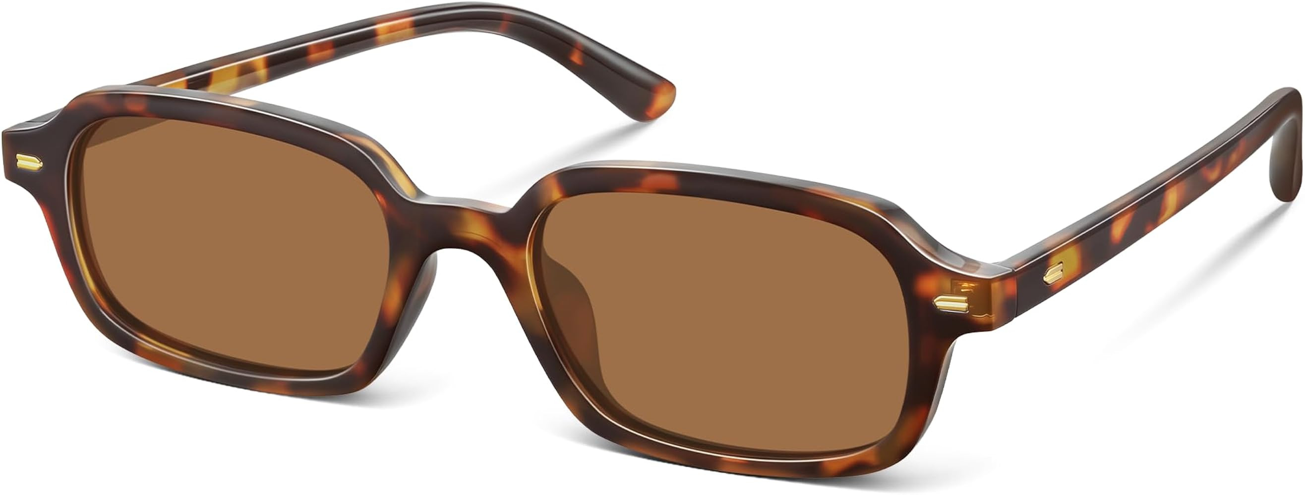 Trendy Polarized Rectangle Sunglasses Womens Mens, Small Square Retro Thin Slim Fashion Chic Narr... | Amazon (US)