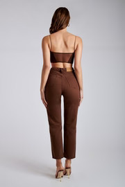 Jada Mesh Corset Bustier - Chocolate | MESHKI US