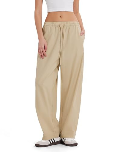 MOOSLOVER Women Linen Lightweight Barrel Pants Drawstring Comfort Casual Lounge Pants Baggy Loose... | Amazon (US)