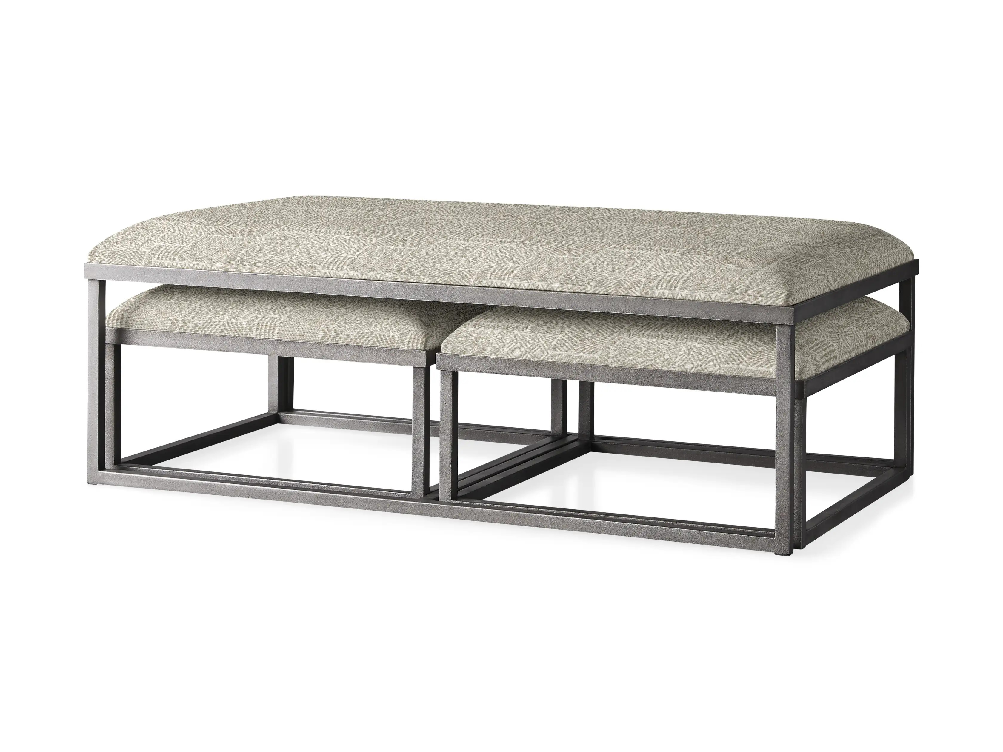 Palmer Upholstered Nesting Coffee Table in Pewter | Arhaus