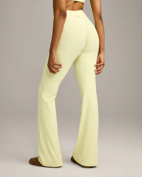 SoftMotion™ Flared Pants with Gray Logo 
 Pastel Yellow | Oner Active (UK / US)