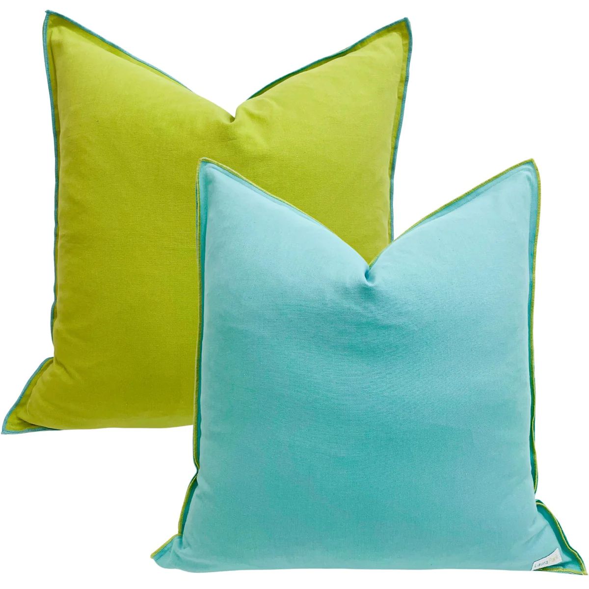 Blue/Green Two-Toned 22x22 Decorative Pillow | Laura Park Designs