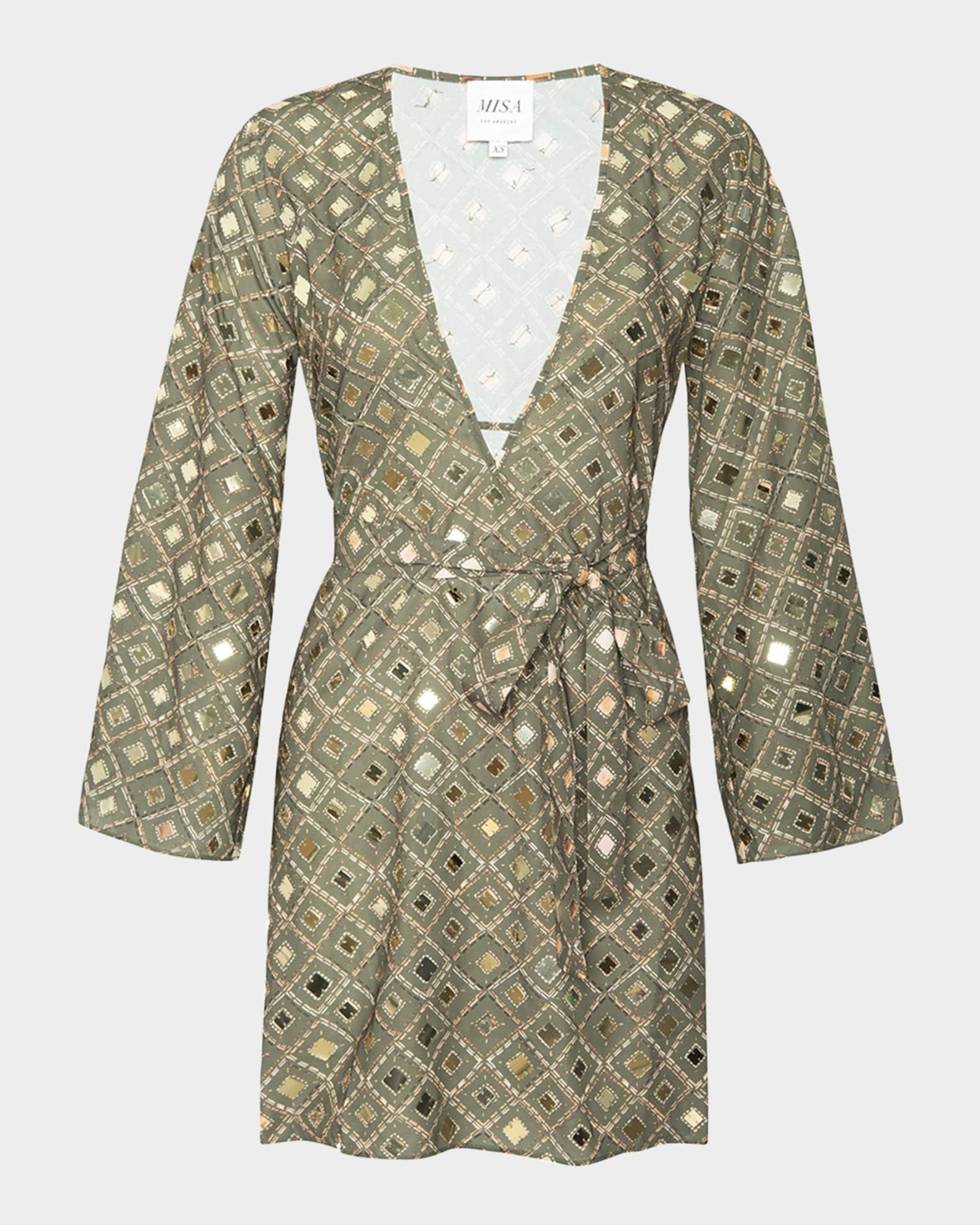 Nuala Mirrored Tile Mini Dress | Neiman Marcus