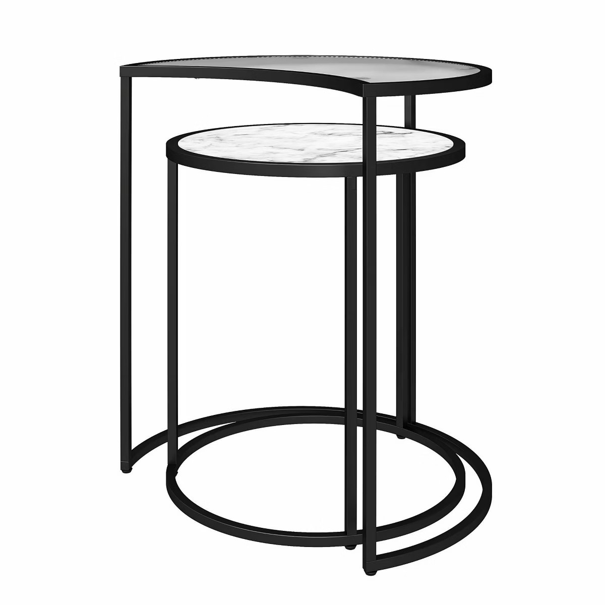 Moon Phases Nesting End Tables White Marble/Glass - Mr. Kate | Target