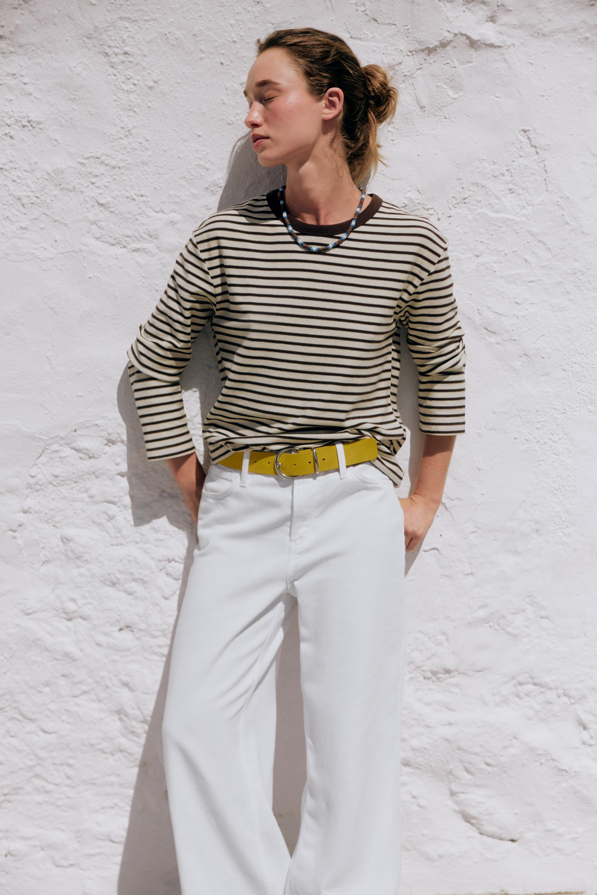 STRIPED LONG SLEEVE T-SHIRT | Zara UK