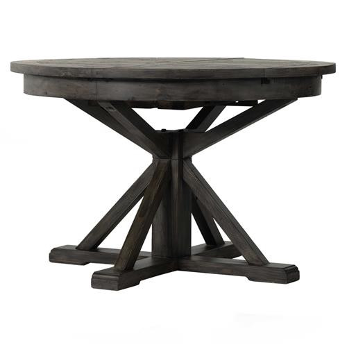 Chabert Industrial Black Reclaimed Wood Extendable Dining Table - Small - 48-63"W | Kathy Kuo Home