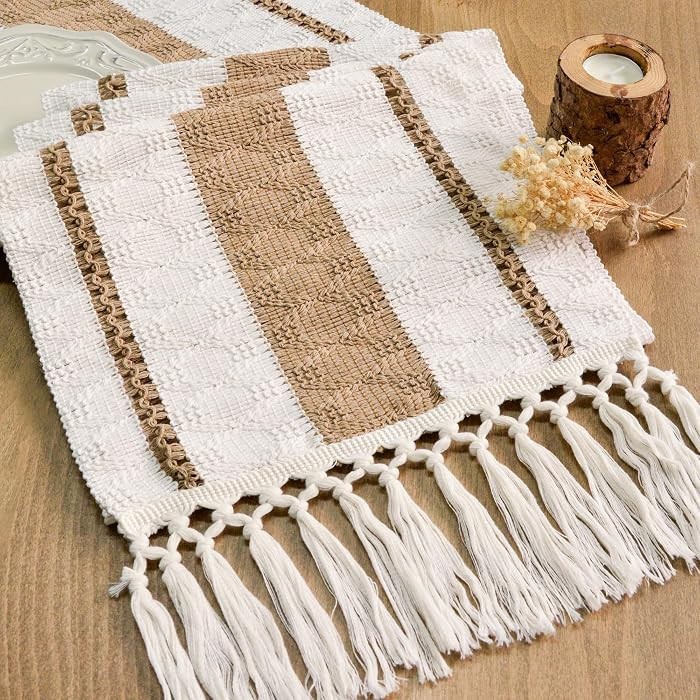 Boho Table Runner for Hoilday Spring Home Decor with Tassels 72 Inches Long Pottery barn Furnitur... | Amazon (US)