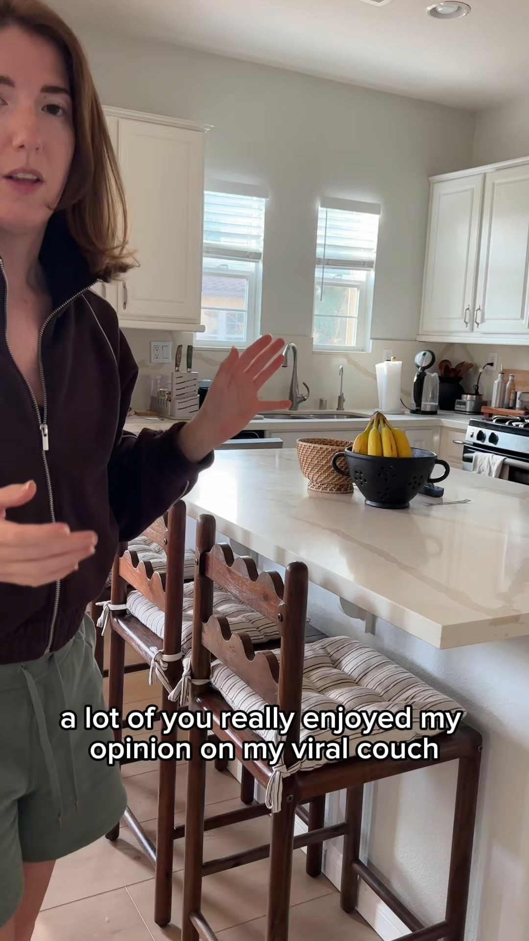 Wood counter stool, striped cushion pad, natural wood, unique counter stooll

#LTKHome