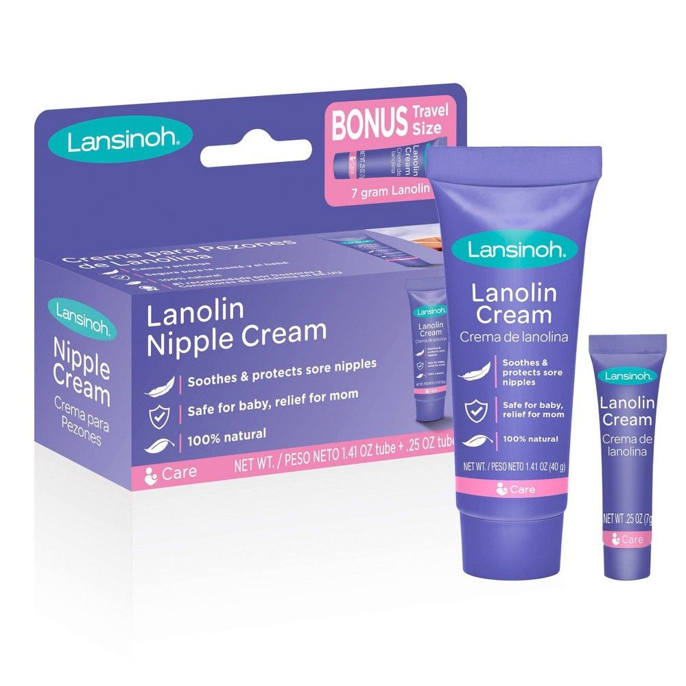 Lansinoh Lanolin Nipple Cream for Breastfeeding, 1.41oz with 0.25oz Bonus Tube | Target