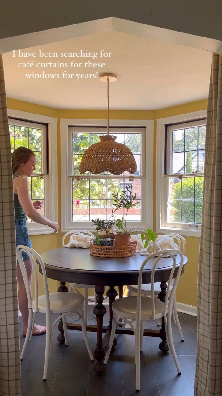 This breakfast nook is so charming, but I’ve had so many different thoughts about window treatments and nothing has been right yet. I hung these little café curtain rods earlier this year, but they’ve just been sitting there with rings waiting for curtains until now! @pepperhome makes the most beautiful, interesting, patterned curtains and other custom home items and they just started doing café curtains. Perfect!! I love the charming and playful patterns and weaves. And of course, the pinch pleat option!! These would be so perfect above a kitchen sink or on a little bathroom window too!

#LTKHome