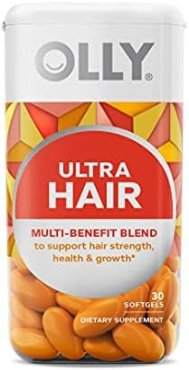 OLLY Ultra Strength Hair Softgels, Supports Hair Strength, Health and Growth, Biotin, Keratin, Vitam | Amazon (US)
